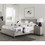 Attractive Light Gray Finish 1pc Queen Size Bed Premium Melamine Board Wooden Stylish Bedroom Furniture B011S00251