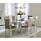 B011S00265 Champagne+Solid Wood+Seats 6+Dining Room+Extendable