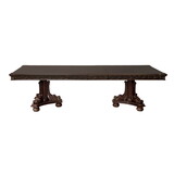 Formal Traditional Dining Table 1pc Dark Cherry Finish with Gold Tipping 2x Extension Leaves Cherry Veneer Wooden Dining Room Furniture B011S00266