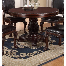 Majestic Formal Dining Room Table Brown 1pc Dining Table Only Pedestal Base Royal Round Table