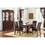Majestic Classic Formal Dining Room Table and 4x Side Chairs Brown 5pc Set Dining Table Pedestal Base Round Table Faux Leather B011S00279