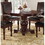 Majestic Classic Formal Dining Room Table and 4x Side Chairs Brown 5pc Set Dining Table Pedestal Base Round Table Faux Leather B011S00279