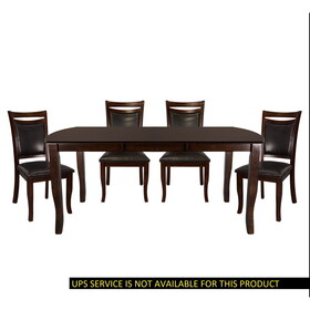 Dark Cherry Finish Stylish Dining 5pc Set Table w Extension Leaf 4x Side Chairs Traditional Design Dining Room Furniture B011S00296