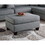 Grey Color 3pcs Sectional Living Room Furniture Reversible Chaise Sofa and Ottoman Polyfiber Linen Like Fabric Cushion Couch B011S00309
