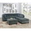 Living Room Furniture Grey Chenille Modular Sectional 6pc Set Corner L-Sectional Modern Couch 2x Corner Wedge 2x Armless Chairs and 2x Ottomans Plywood B011S00382