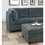 Living Room Furniture Grey Chenille Modular Sectional 6pc Set Corner L-Sectional Modern Couch 2x Corner Wedge 2x Armless Chairs and 2x Ottomans Plywood B011S00382