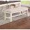 Luxury Look Dining Room Furniture 6pc Dining Set Dining Table w Drawers 4x Side Chairs 1x Bench White Rubberwood Walnut Acacia Veneer Slat Back Chair B011S00438