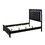 Modern Black Finish Upholstered 1pc Queen Size LED Panel Bed Faux Diamond Tufted Bedroom Furniture B011S00453