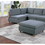 Contemporary Living Room Furniture 6pc Modular Corner Sectional Set Steel Dorris Fabric Couch 2x Wedges 3x Armless Chair and 1x Ottoman B011S00482