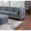 Contemporary Living Room Furniture 6pc Modular Corner Sectional Set Steel Dorris Fabric Couch 2x Wedges 3x Armless Chair and 1x Ottoman B011S00482