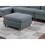Contemporary Living Room Furniture 6pc Modular Corner Sectional Set Steel Dorris Fabric Couch 2x Wedges 3x Armless Chair and 1x Ottoman B011S00482