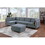 Contemporary Living Room Furniture 6pc Modular Corner Sectional Set Steel Dorris Fabric Couch 2x Wedges 3x Armless Chair and 1x Ottoman B011S00482