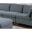 Contemporary Living Room Furniture 6pc Modular Corner Sectional Set Steel Dorris Fabric Couch 2x Wedges 3x Armless Chair and 1x Ottoman B011S00482