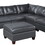 Contemporary Genuine Leather Black Tufted 7pc Modular Sectional Set 2x Corner Wedge 3x Armless Chair 2x Ottoman Living Room Furniture Sofa Couch B011S00495