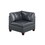 Contemporary Genuine Leather Black Tufted 7pc Modular Sectional Set 2x Corner Wedge 3x Armless Chair 2x Ottoman Living Room Furniture Sofa Couch B011S00495