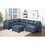 B011S00497 Blue+genuine leather+Genuine Leather+Wood+Primary Living Space