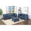 B011S00498 Blue+genuine leather+Genuine Leather+Wood+Primary Living Space