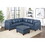 B011S00499 Blue+genuine leather+Genuine Leather+Wood+Primary Living Space