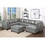 B011S00504 Grey+genuine leather+Genuine Leather+Wood+Primary Living Space