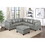 B011S00506 Grey+genuine leather+Genuine Leather+Wood+Primary Living Space