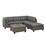 Living Room Furniture Antique Grey Modular Sectional 6pc Set Breathable Leatherette Tufted Couch 2x Corner Wedge 2x Armless Chairs and 2x Ottoman L-Shaped B011S00522