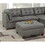 Living Room Furniture Antique Grey Modular Sectional 6pc Set Breathable Leatherette Tufted Couch 2x Corner Wedge 2x Armless Chairs and 2x Ottoman L-Shaped B011S00522