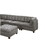 Living Room Furniture Antique Grey Modular Sectional 7pc Set Breathable Leatherette Tufted Couch 2x Corner Wedge 3x Armless Chairs and 2x Ottoman L-Shaped B011S00525