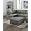 Living Room Furniture Antique Grey Modular Sectional 7pc Set Breathable Leatherette Tufted Couch 2x Corner Wedge 4x Armless Chairs and 1x Ottoman U-Shaped B011S00526