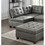 Living Room Furniture Antique Grey Modular Sectional 7pc Set Breathable Leatherette Tufted Couch 2x Corner Wedge 4x Armless Chairs and 1x Ottoman U-Shaped B011S00526