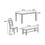 Dining Room Furniture Modern 6pcs Set Dining Table 4x Side Chairs and a Bench Rubberwood Unique Design Back Chair Wooden Top B011S00661