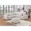 L-Sectional Sofa Corduroy Ivory Color LAF and RAF Loveseats Corner Wedge Ottoman 4pcs Sectional Set Couch Living Room Furniture B011S00673