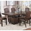 Dining Room Furniture Rustic Espresso Table w Storage Base Side Chairs 7pc Dining Set Rustic Espresso Wooden Faux Leather Upholstered Seats Chair B011S00770