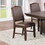 Dining Room Furniture Rustic Espresso Table w Storage Base Side Chairs 7pc Dining Set Rustic Espresso Wooden Faux Leather Upholstered Seats Chair B011S00770