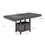 1pc Transitional Counter Height Dining 12" Leaf Table with Storage Underneath Sliding Door Glass Wooden Dining Room Table Furniture Gunmetal & Brown Finish B011S00780