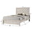 1pc Queen Size Bed Rustic Beige Gray Finish Wooden Bedroom Furniture Geometric Design Chevron Pattern B011S00806