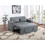 Contemporary Black Gray Sleeper Sofa Pillows Plush Tufted Seat 1pc Convertible Sofa w Cup Holder Polyfiber Couch Living Room Furniture B011S00814