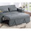 Contemporary Black Gray Sleeper Sofa Pillows Plush Tufted Seat 1pc Convertible Sofa w Cup Holder Polyfiber Couch Living Room Furniture B011S00814