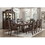 Traditional Style Dining Table with Extension Leaves Cherry Finish with Gold Tipping Double Pedestal Base Wooden Dining Furniture B011S00820