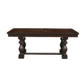 Modern Country Style Dark Oak Finish Dining Table 1pc with Extension Leaf Wooden Dining Furniture Industrial Aesthetic B011S00821