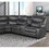 Modern 3-Piece Power Reclining Sectional with Right Side Console Dark Gray Breathable Faux Leather USB Ports Solid Wood Living Room Furniture