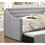 Modern Design Gray Fabric Upholstered 1pc Sofa Bed w Trundle Button-Tufted Detail Nailhead Trim Daybed Wooden Furniture