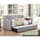 Modern Design Gray Fabric Upholstered 1pc Sofa Bed w Trundle Button-Tufted Detail Nailhead Trim Daybed Wooden Furniture
