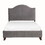 Modern Traditional Bedroom Gray Velvet Upholstered Full Bed Camelback Headboard Nailhead Trim Solid Wood Furniture 1pc Panel Bed B011S00882