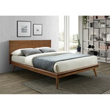 Modern Sleek Design 1pc Full Platform Bed Durable Brown Wooden Bedroom Furniture P-B011S00979