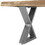 70" Acacia Wood Dining Bench, Farmhouse Design, Crossed Legs, Brown, Chrome B011S01004