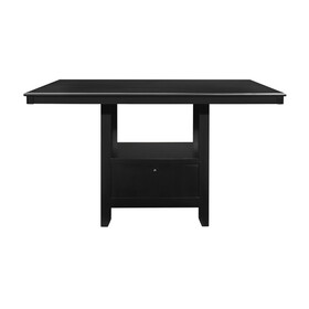 Charcoal Gray Finish Counter Height Table with Base Storage Casual Style Dining Kitchen Furniture 1pc P-B011P199755