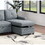 Black Gray Polyfiber Convertible Sectional Sofa Pull out Bed Couch Storage Chaise Reversible 2pc Sectional Living Room Furniture B011S01020