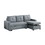 Black Gray Polyfiber Convertible Sectional Sofa Pull out Bed Couch Storage Chaise Reversible 2pc Sectional Living Room Furniture B011S01020