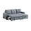 Black Gray Polyfiber Convertible Sectional Sofa Pull out Bed Couch Storage Chaise Reversible 2pc Sectional Living Room Furniture B011S01020