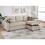 Beige Dorris Fabric Convertible Sectional Sofa Pull out Bed Couch Storage Chaise Cup Holders 2pc Sectional Living Room B011S01022